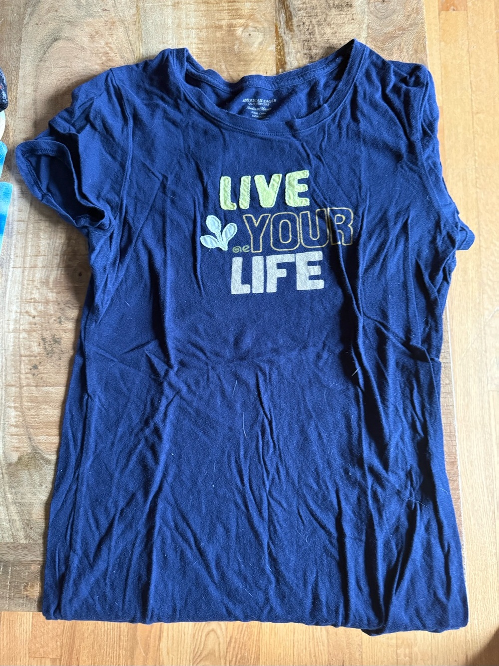 Live Your Life Navy womens Graphic Tee